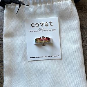 Size 7 Covet bras premium 14k gold plated rainbow ring from Nordstrom NWT